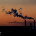 Factory at sunset