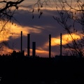 Factory at sunset