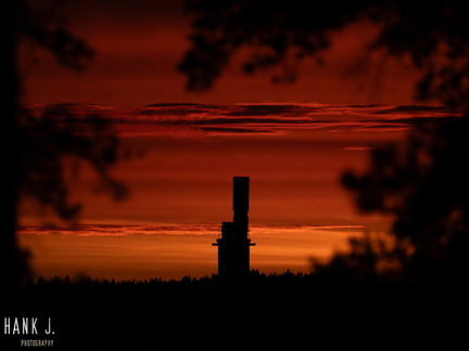 Factory pipe at sunset